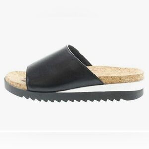 Romika Black Slide Mule with Cork Footbed